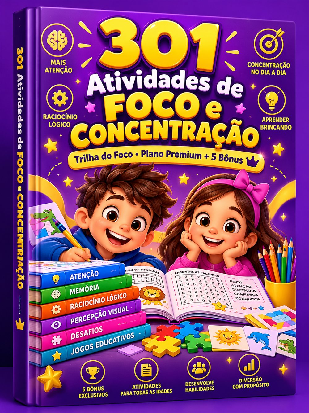 Capa do Plano Premium: 301 atividades e 5 bônus